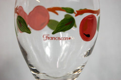 Set of 3 Vintage Franciscan Apple Wine Glasses with Stems 12 oz