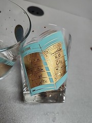2 Par Fore 19th Hole Aqua and Gold Colored Barware Glasses