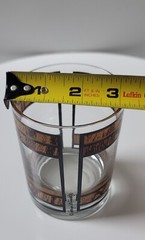 3 Georges Briard Brown and Tan Design Low Ball Old Fashioned Glasses Signed