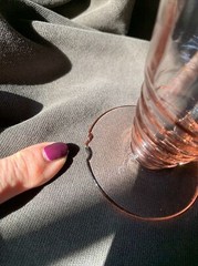 CAMBRIDGE GLASS CLEO PEACHBLO PINK #3077 5-1/4″ TALL 8-OUNCE FOOTED TUMBLER