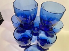 Anchor Hocking Berkeley Blue Old Fasioned Glasses – Square Base – Set of 8