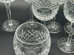 Set of 7 High Quality Cut Crystal Wine Stems Glasses