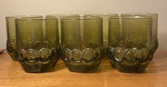 Vintage Tiffin Franciscan Madeira Old Fashion Glass Citron 7 Count GLOWS