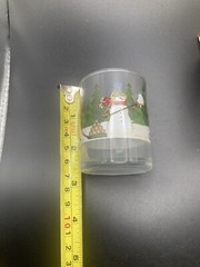 Set of 4 Snowman Votives Glasses 3oz. Debbie Mumm