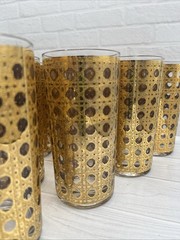 Vintage MCM “CANNELA” 22k Gold Highball Glasses (set Of 14)
