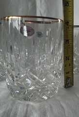7 GORHAM Crystal Lady Anne 4″ Gold Double Old-Fashioned Glass NEW WITH TAGS