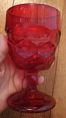Vtg lot 2 Viking Georgian Ruby Red Glass 6900 Wine Goblet 57.5″ Stemmed Chalice