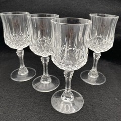 Cristal d’Arques LONGCHAMP Crystal Cordial Liquer Glasses Small Goblets Set of 4