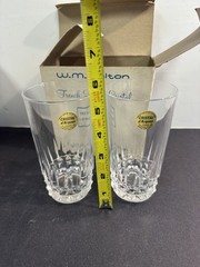 W. M. Dalton French Lead Crystal Boxed Wine Goblet Cordial Old Fashioned Glasses
