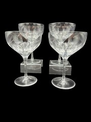 Lenox Starfire Allegro Champagne/ Sherbet Set of 4 Crystal Stemware 5 5/8″ Tall