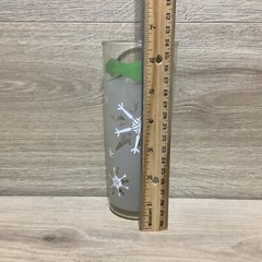 3 Vintage Frosted Glass Atomic Snowflake Diamond High Ball Ice Tea Tumblers MCM