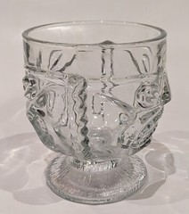 Vintage Tiki Two Faced Goblet Glass, Happy Sad Face, Cocktails Hawaiian 4.5″ Tap