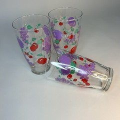 3-24 once Vintage Retro Colorful Fruit Ice Tea Glasses Swanky Swig Granny Core