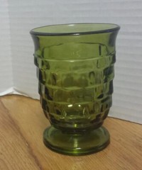 5 MCM Whitehall Avocado Fostoria American Cubist Juice glass 3 3/4″ tall
