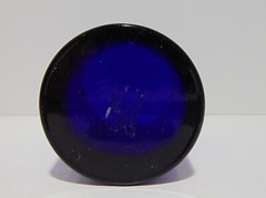 Culver Cobalt Blue Glass Gold Cherub Angel And Stars