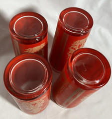 Culver Mandalay Set of 4 Vintage Highball Cocktail Glasses Thai Siam Goddess (A)