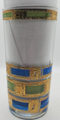 Vintage MCM Culver «Empress» Highball Stained Glass w/ 22k Gold Trim 5.5″