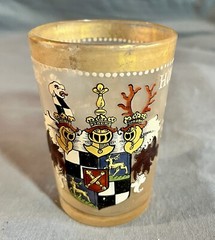 Fritz Heckert German Silesian Historismus Hand Enameled Armorial Beaker Antique