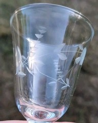 VTG Etched Cordial Glasses| Set Of 6| MCM| Leaf| Floral| Entertaining| Barware