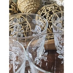 9 Vintage Libbey Etched White Rose Crown «QUEEN ESTHER» Goblets Htf Pattern