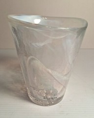 Kosta Boda Mine Ulrica Hydman Vallien UHV Glass Tumbler – Sweden – White Swirl