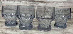 4 Rare Cambridge Georgian Heatherbloom 4” Neodymium Glass Tumblers Color Change