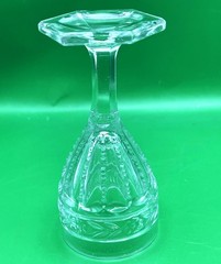Vintage Cut Glass Cordial Sherry Goblet Glasses Hexagonal Base Floral Set of 7