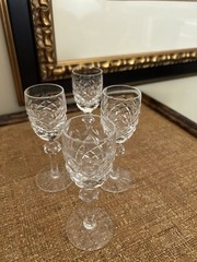Waterford Vintage POWERSCOURT 4 5/8″ Crystal Cordial Glasses Excellent set of 4