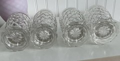 FOUR ANCHOR HOCKING WATERFORD WAFFLE FOOTED GLASSES 5.25 INCHES TALL