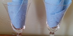 Set of 2 Crystal Frosted Wheat Etched 4 oz Sherry Flutes 5″H