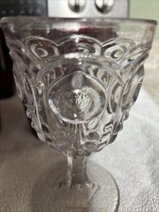 c 1860s BULL»S EYE by Various Makers COLORLESS FLINT 6 1/4″ H Goblet