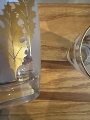 VTG 1960’s-70’s Libbey Glassware Frosted Gold Leaf Autumn Fall Glass 3 Sizes Set