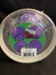 New! Cheers! Mud Pie Wine Glass; says «Stimulate The Economy~Go Shopping!» 16 oz