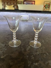 Imperial Glass Candlewick Set of 2 Wine Glasses 5 1/2″ tall