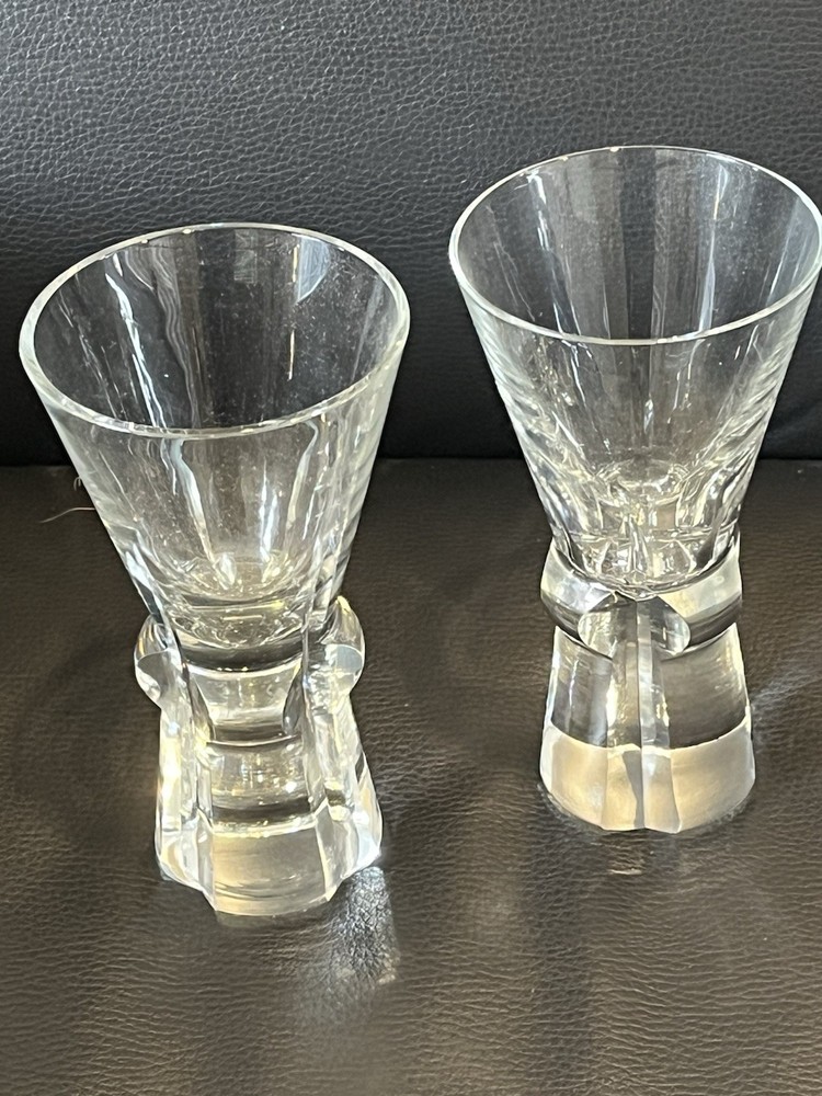 2 Heavy Cut Crystal Wine Glasses, Spire by Sasaki 6.5”