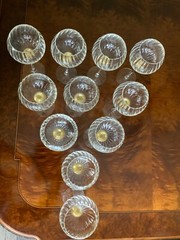 UNION STREET GLASS MANHATTAN GOLD Bordeaux Wine Glass Goblet Signed 11 AVAILABLE