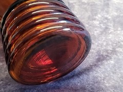 Vintage Ringed Shaeffer Amber by Imperial Glass Cocktail Pitcher