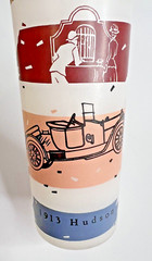 3 Frosted Antique Autos Hudson Packard Drinking Glasses Highball Tom Collins