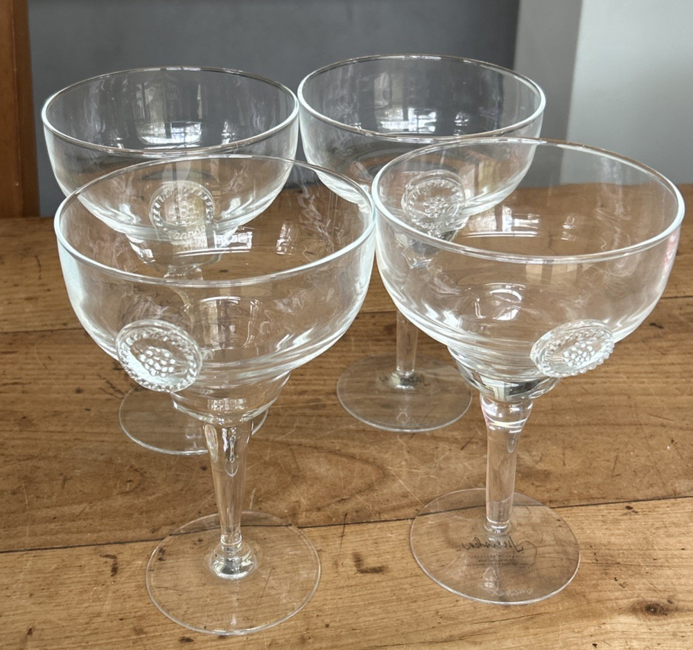 Set of 4 Juliska Berry & Thread Glassware Margarita Glasses Discontinued