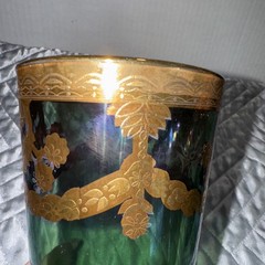 J Preziosi Lavorato A Mano Made in Italy Green Tumbler Glasses Pair