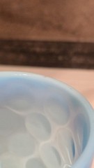 Vintage Set of 5 EAPG Dugan Coinspot Inverted Thumbprint Glasses Turquoise Blue