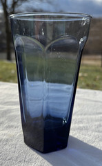 Anchor Hocking Dark Blue Courtney 14.5oz Flat Iced Tea Very Good Used Condition