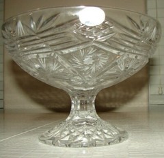 Vintage Handcrafted Badash Crystal Poland Large Footed Centerpiece Fruit Bowl