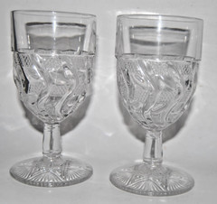 Set of 5 EAPG Water Goblets – Jones, Cavitt & Co No. 126 Pennsylvania Pattern
