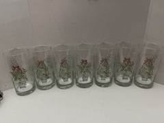 Vntg. CALLAWAY HOLIDAY Corelle Corning Beverage Glasses 16 Oz. 7 Glasses