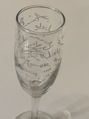 Hallmark Champagne Glass With Love, Amor, Liebe. Perfect Valentine Gift.