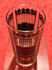 Intricate Vtg Signed Capri of California Black & Gold Highball Glasses Set of 6
