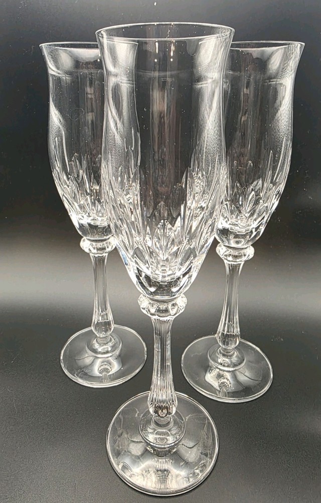 Mikasa Normandy Crystal Fluted Champagne Glass Set of 3
