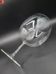 Signed Alajmo Italian Art Glass Twist Stem Extra Large Wine Glass Clear