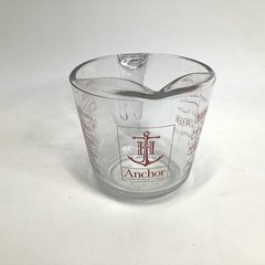 Anchor Hocking Glass Measuring Cup 2 Cup D Handle #698 Red Lettering